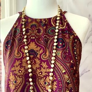 Show Me Your MuMu Burgundy Paisley Sm Maxi Dress